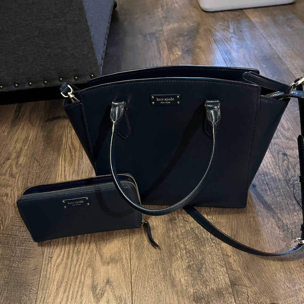 Navy blue Kate spade purse and wallet